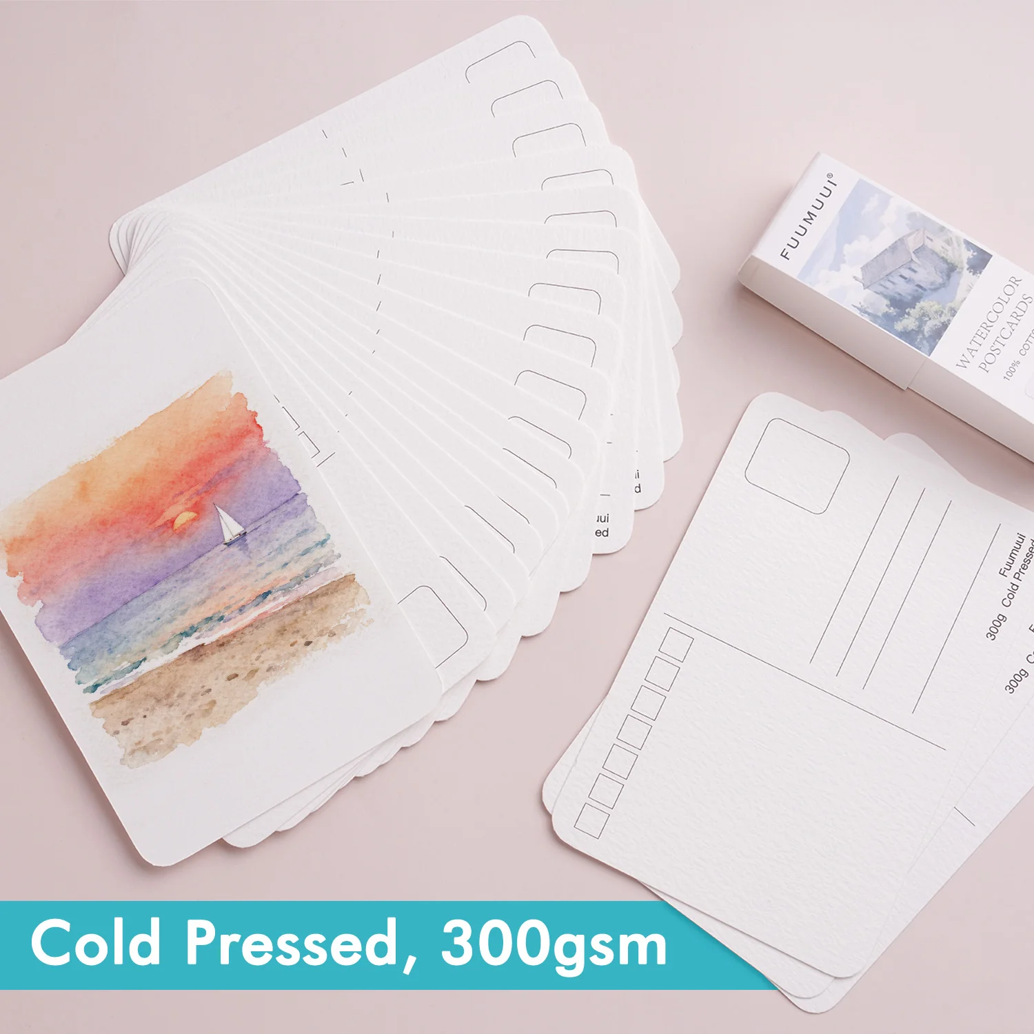 Fuumuui Watercolor Postcards with Envelope | 100% Cotton & Cold-Pressed - Image 3