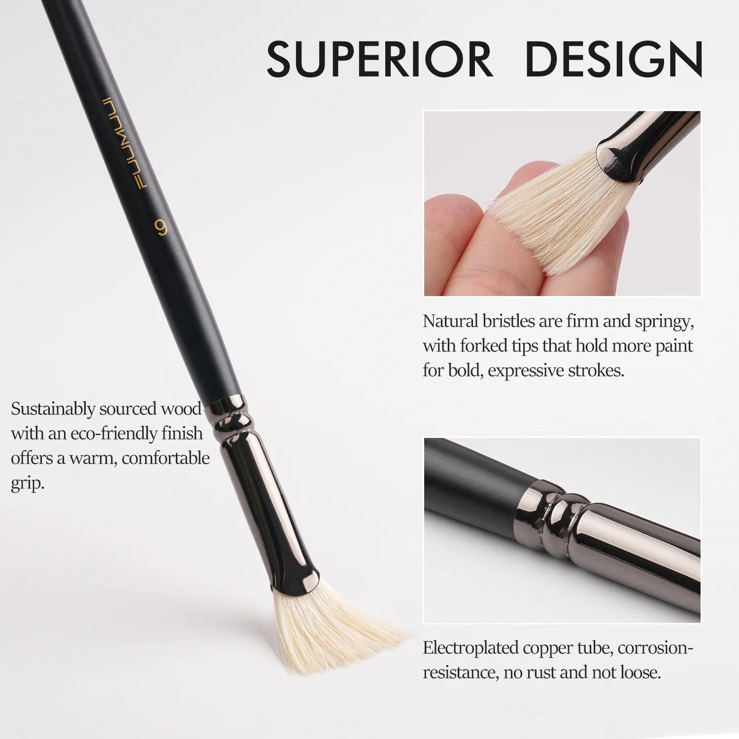 Fuumuui 10pcs professional brush set for acrylic and oil painting - Image 6