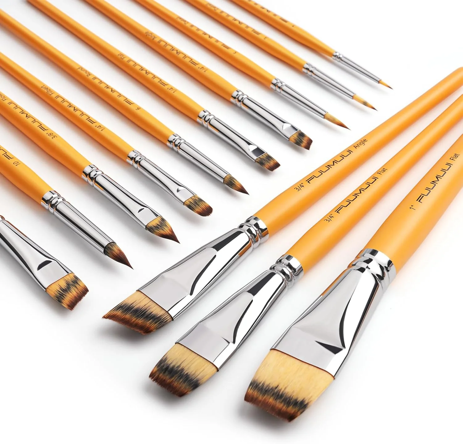 Fuumuui 13pcs Face & Acrylic Painting Brushes - Image 3