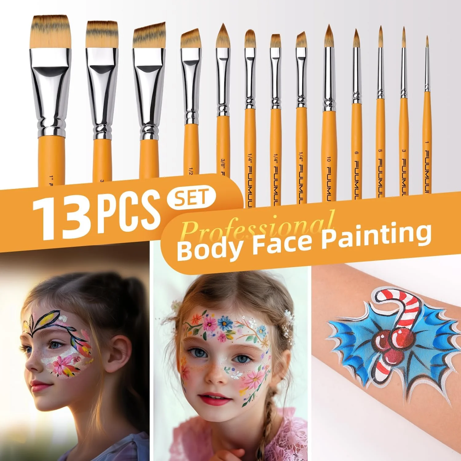 Fuumuui 13pcs Face & Acrylic Painting Brushes - Image 6