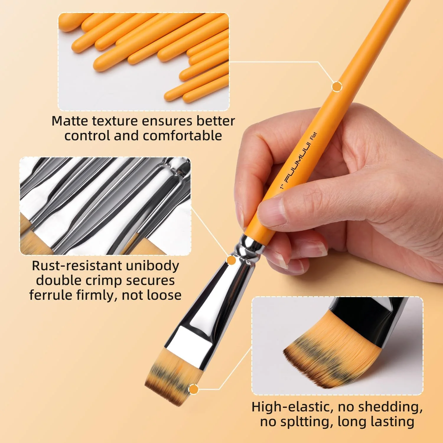 Fuumuui 13pcs Face & Acrylic Painting Brushes - Image 8