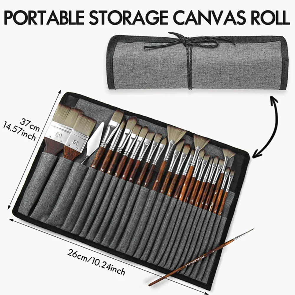 Fuumuui 25pcs Professional Nylon Hair Acrylic Brushes - Image 6