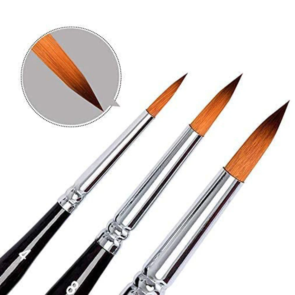 Fuumuui 3pcs Nylon Travel Watercolor Brushes - Image 5