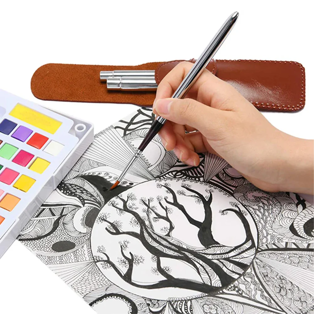 Fuumuui 3pcs Nylon Travel Watercolor Brushes - Image 6