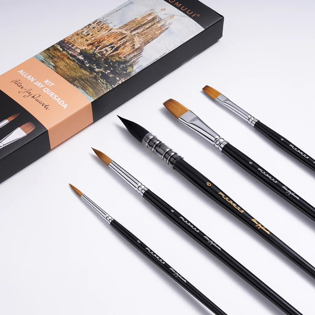 Fuumuui & Allan Jay Quesada Professional Watercolor Mixing Brush Set - Image 3