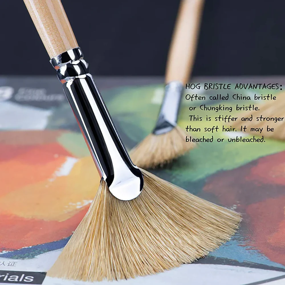 Fuumuui 3pcs Professional Bristle Oil Brushes - Image 6