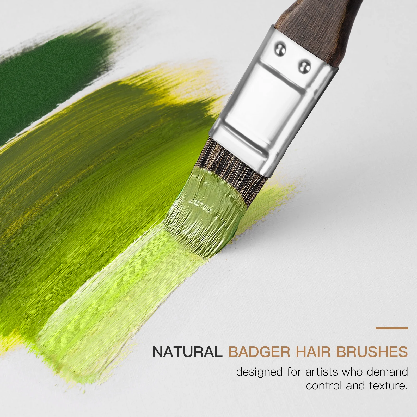 Fuumuui Oil Paint Brush Set - 15 Pieces Professional Natural Badger Hair Paint Brushes, Artist Paint Brush Set for Canvas Painting Acylic with Palette Knife - Image 4