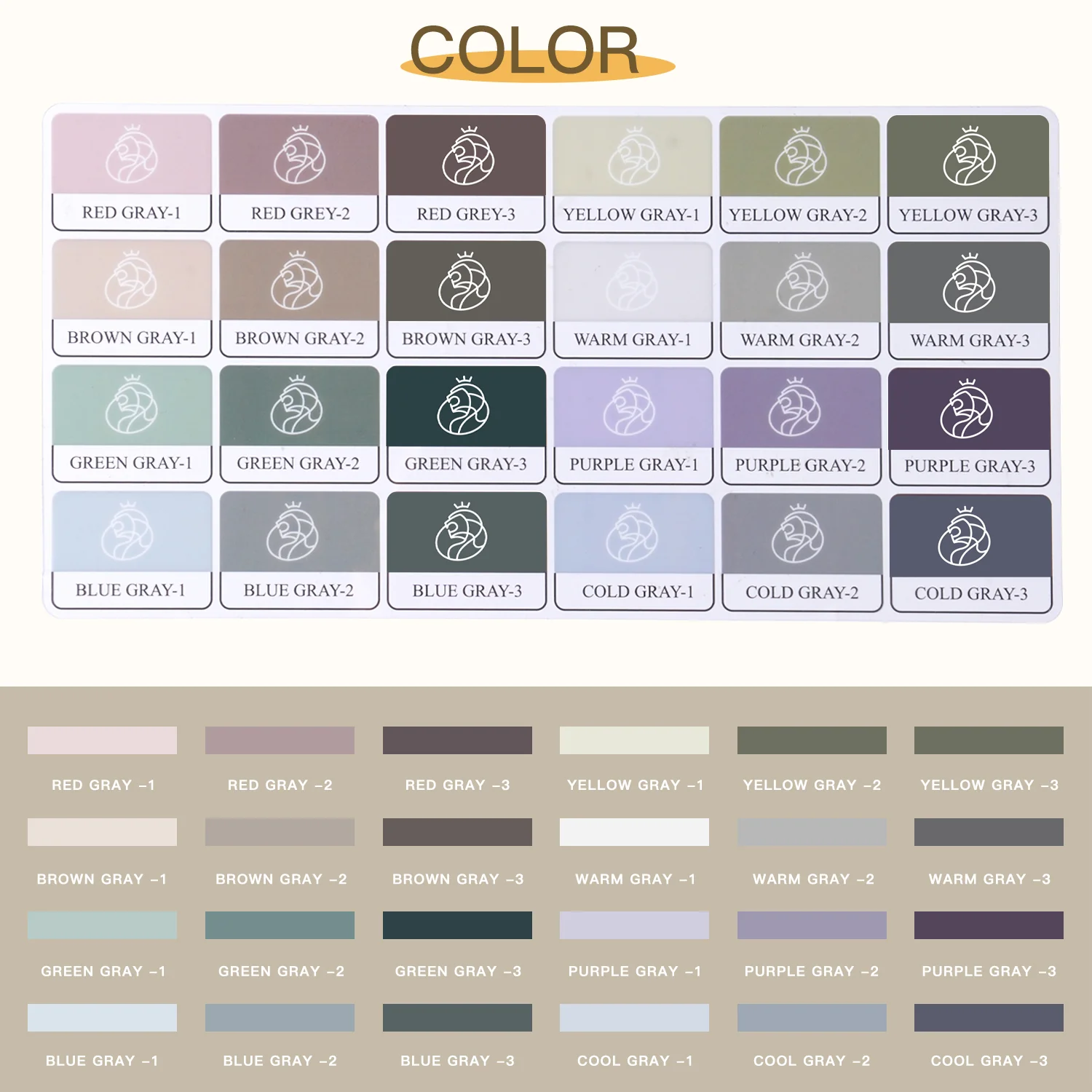 Fuumuui 24-Color Opaque Semi-Solid Watercolor Paint Set - Muted Color - Image 4
