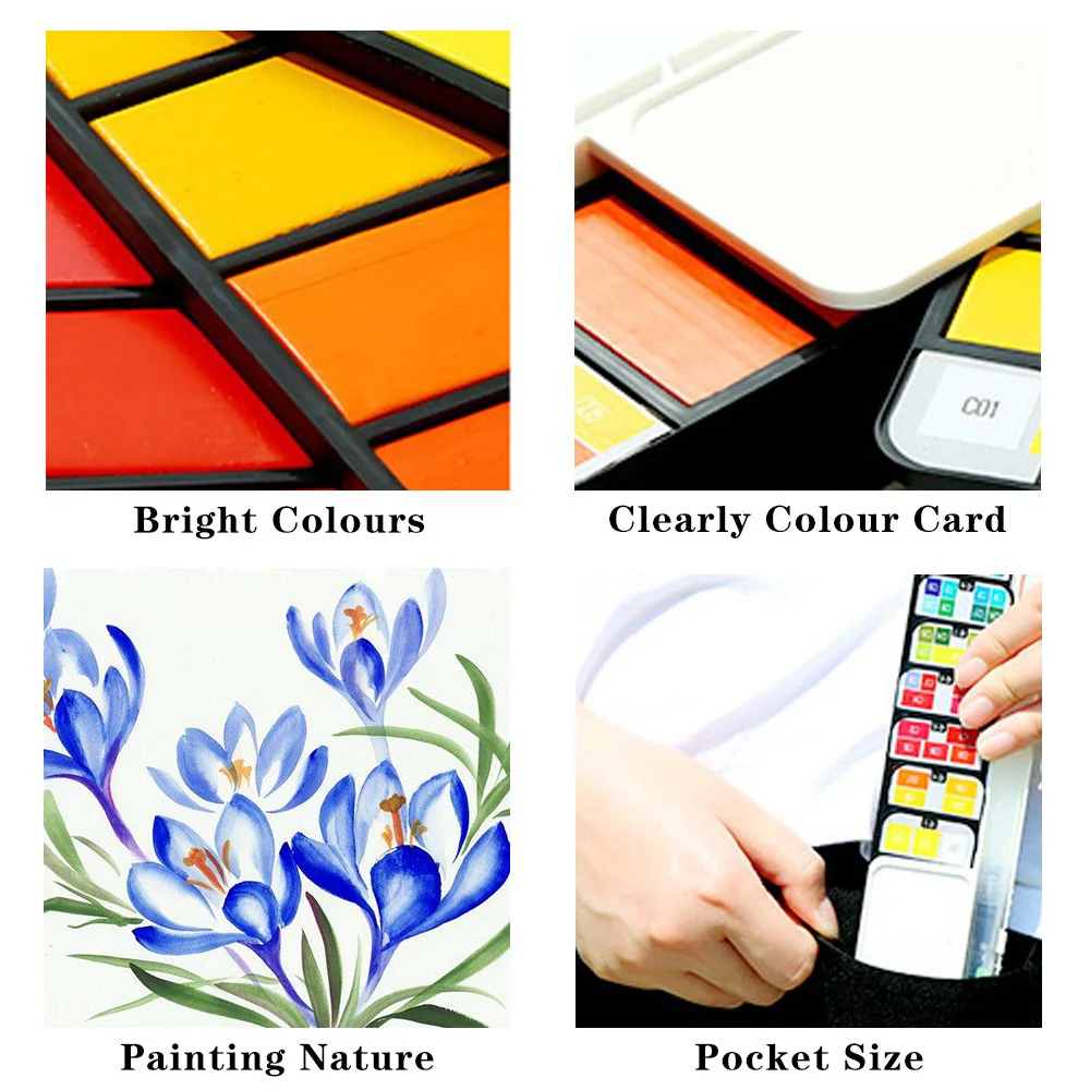 Fuumuui Travel Portable Watercolor Set Assorted Colors Pocket Kit - Image 3