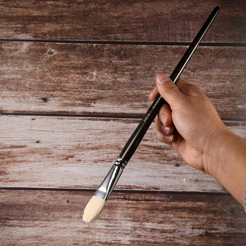 Fuumuui 11pcs Professional Natural Hog Bristles Paint Brush Set - Image 7