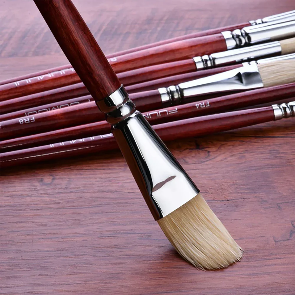 Fuumuui 11pcs  Professional NaturalBristle Oil  Brushes - Image 4
